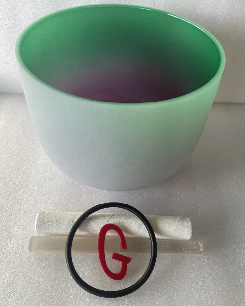 

432hz perfect G note 10" frosted singing bowl white crystal singing crucible quartz crucible quartz singing bowl
