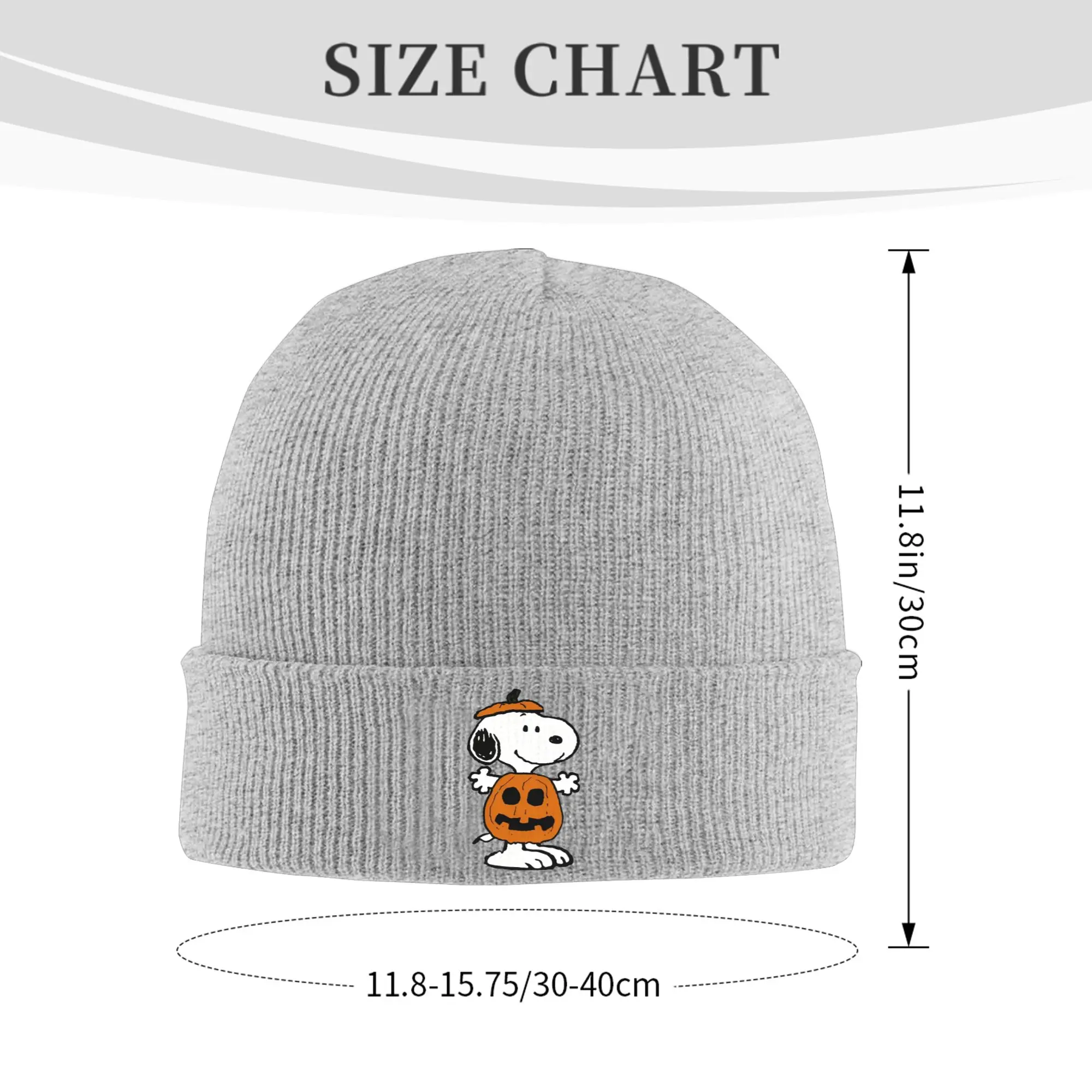 snoopyes halloween pumpkin Trick or treat Merch Warm Rib Knit Cuffed Beanie For Unisex Knitted Caps  Beanies Skullies