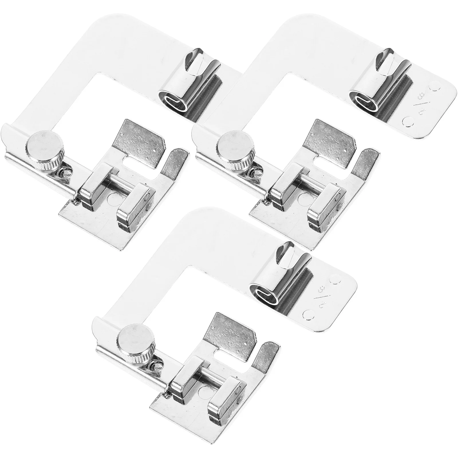

3Pcs Sewing Rolled Hem Presser Foot Set Adjustable Stainless Steel Multifunctional Hemming Binding Foot Sewing Machine