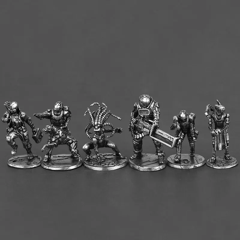 Future Technology Cyberpunk Style Armor Samurai Statuette Figure Figurines Miniatures Vintage Metal Soldiers Model Cool Ornament