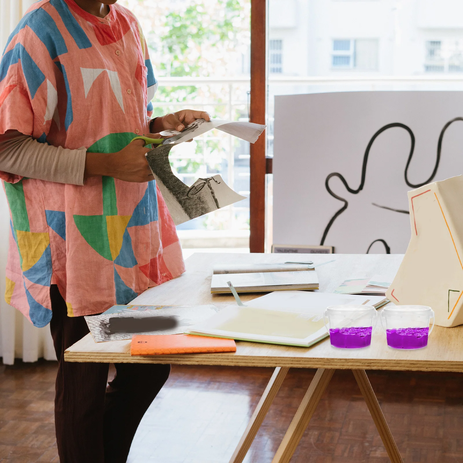 

20pcs Soft Mud Storage Box Plastic Paint Container Handle Lid For Outdoor Art Painting Watercolor Pigment Case Portable Craft