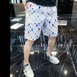 2024 New Summer American Retro Irregular Loose Casual Men's Wear Hip Hop Mixed Cotton Hollow Out Decorations Y2K Chic Short Pant