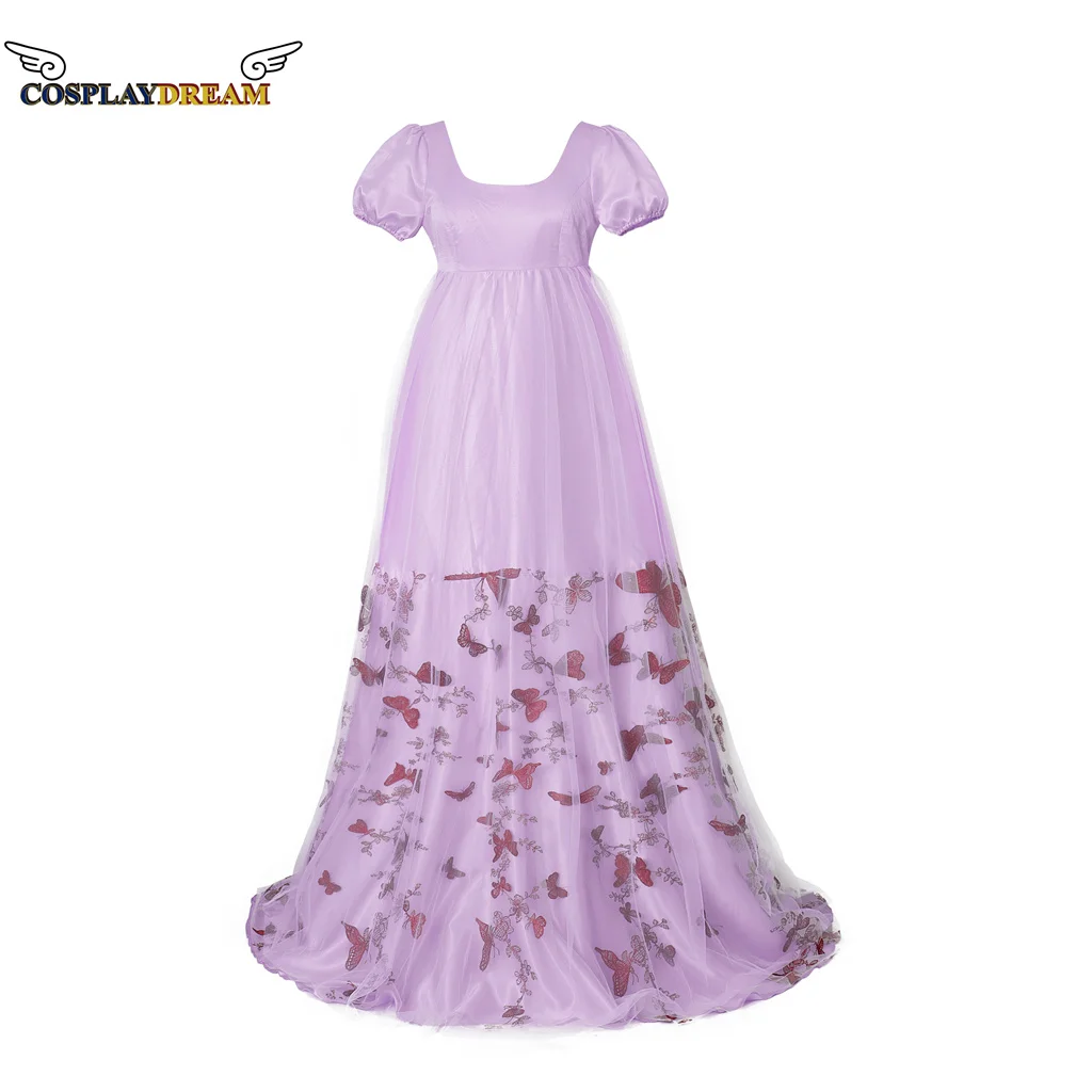 

Women Kate Cosplay Costume Dress Purple Regency Ball Gown Victorian Jane Austen High Waistline Dress Costume Custom Made