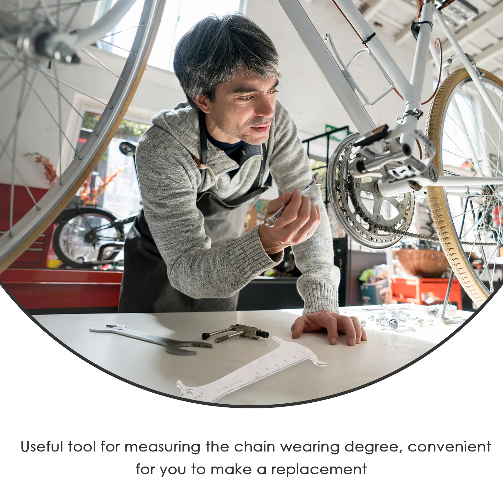 1 قطعة أداة اختبار سلسلة الدراجة متينة وطويلة الأمد مفيدة لاستبدال أداة الدراجة المحمولة لمؤشر السلسلة