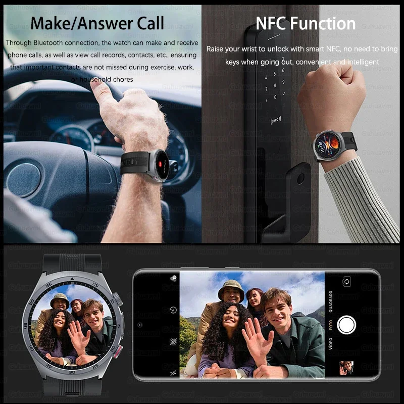 2025New التمريض الصف مضخة هواء وسادة هوائية SmartWatches الرجال قياس دقيق حمض اليوريك ضغط الدم ECG الصحة NFC الرياضة SmartWatch