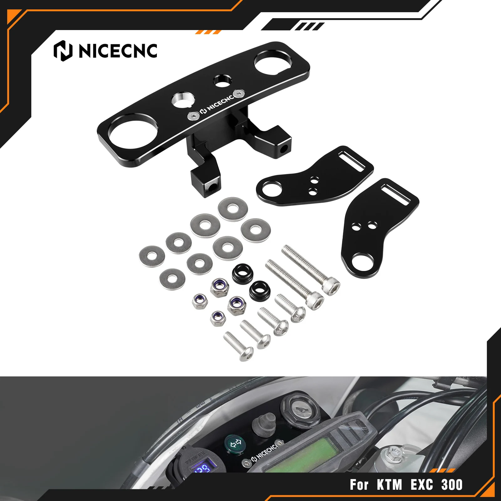 

NICECNC For Husqvarna TE 300 FE 250 FE350 FE 450 501 FE-S 2017-2023 Ignition Device Relocation Dash Kit For KTM EXC 300 EXCF 450