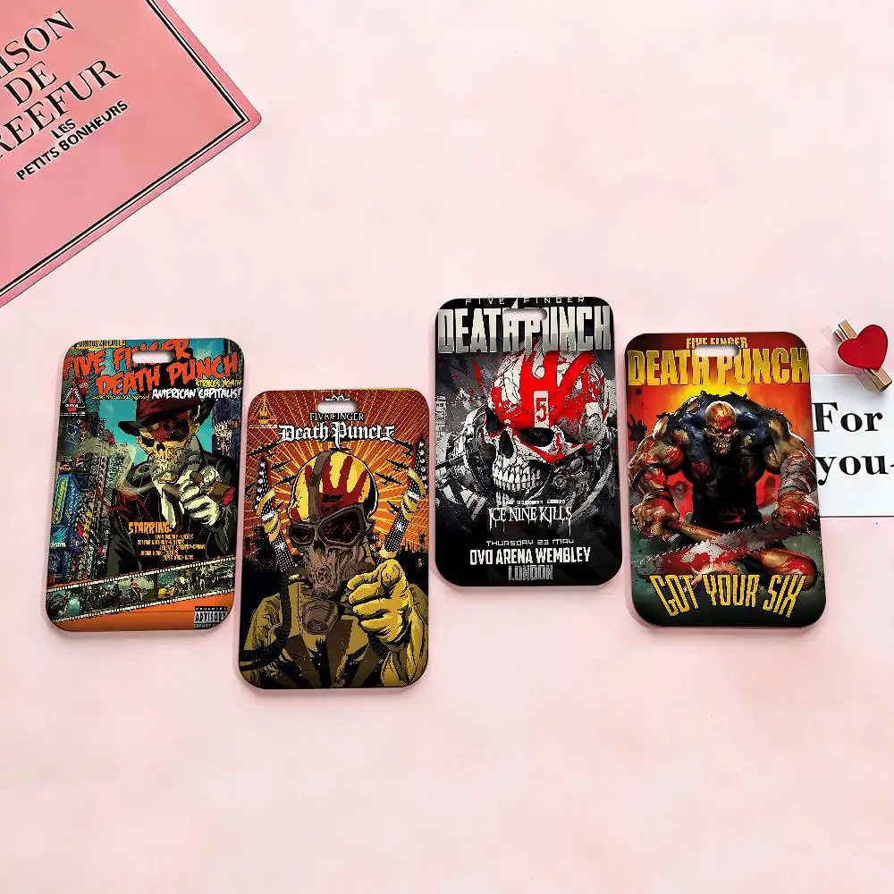 Band F-Five F-Finger Death Punch 1pc Credit Card Holders Bank Card Neck Strap Card Bus ID Holder Students Identity Badge With