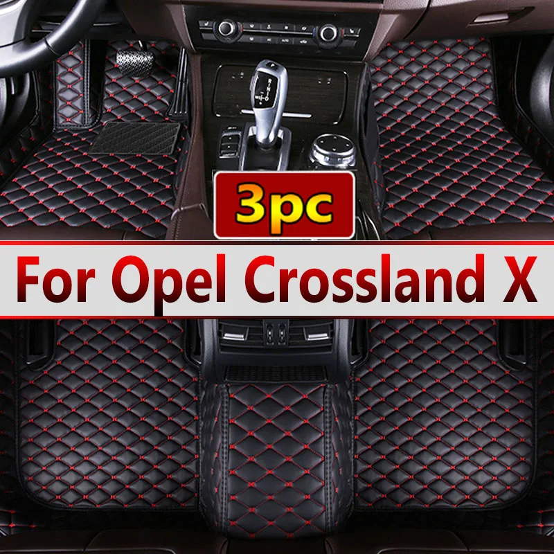 Car Floor Mats For Opel Crossland X 2017-2020 DropShipping Center Interior Accessories 100% Fit Leather Carpets Rugs Foot Pads