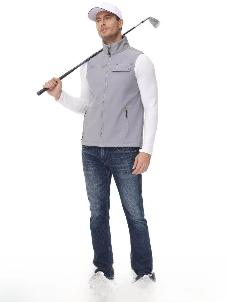 

Высококачественный мужской жилет с флисовой подкладкой и воротником-стойкой, ветрозащитный, водонепроницаемый, для активного отдыха, модный городской стиль