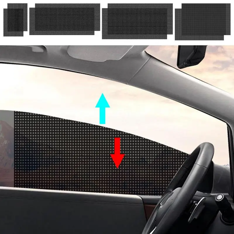 Mesh Car Side Window Sun Visor Shade Auto Sun Protector Insulated Car Sunshade Sticker Roller Blinds Curtains For Car Interior