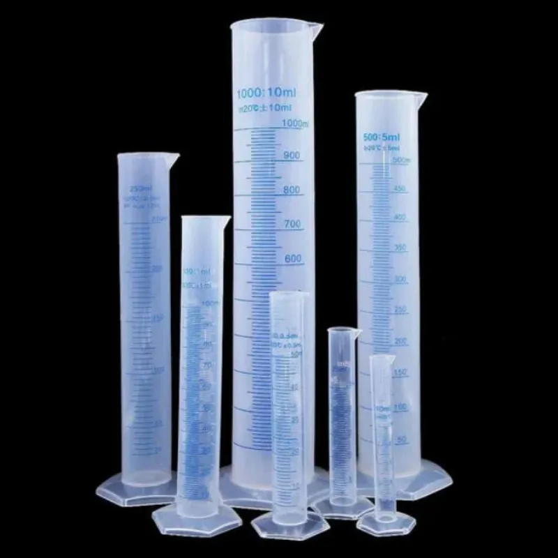 

4pcs Transparent Measuring Plastic Graduated Cylinder 10ml / 25ml / 50ml / 100ml