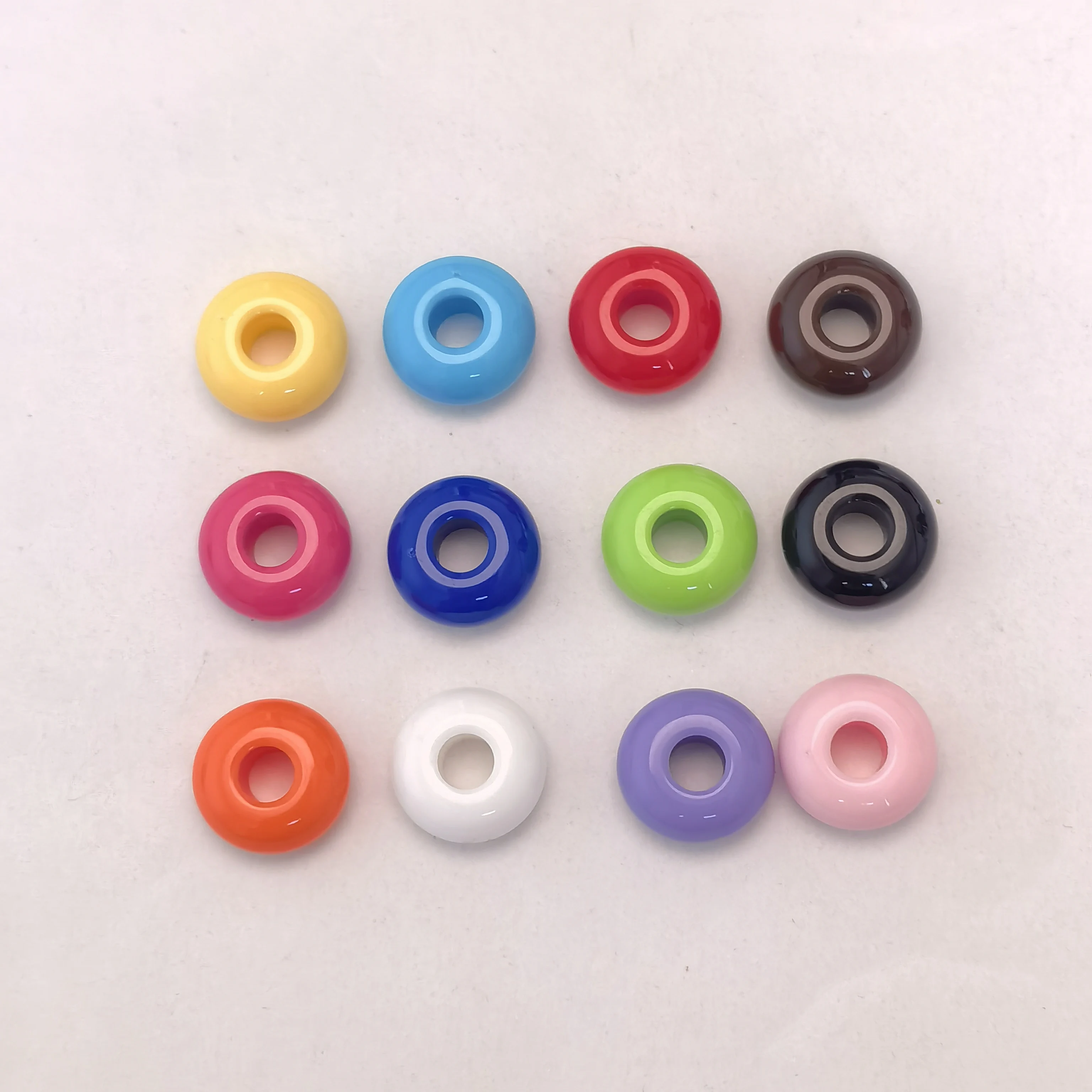 DIY Hair Bands Jewelry Accessory Round Shape Beads Big Hole Abacus Focal Acrylic Beads For Bracelets Making