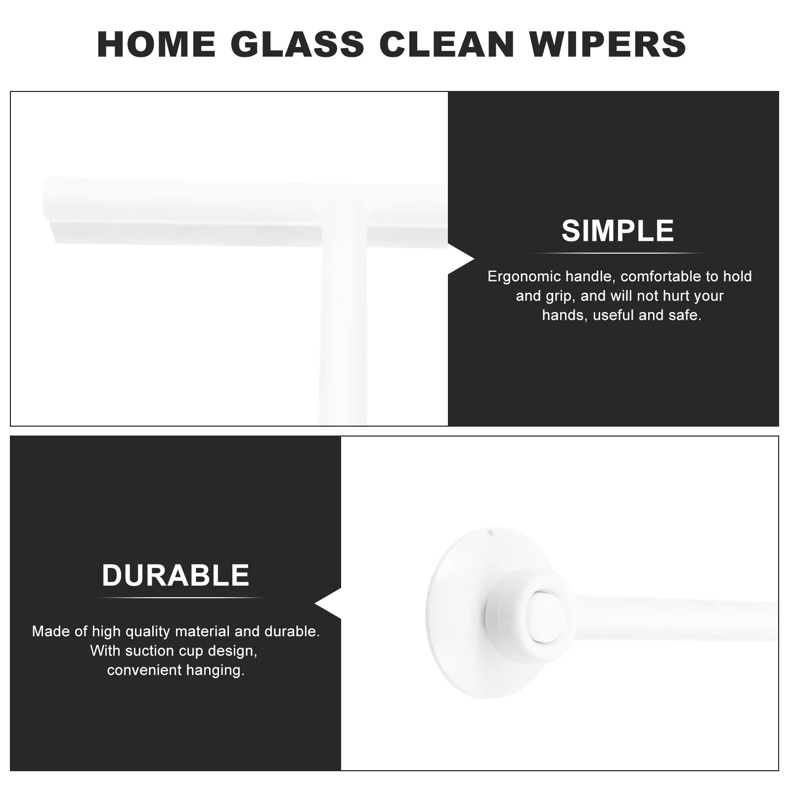 

Glass Cleaning Tool with Suction Disc Heavy Duty Window Wiper for Bathroom Kitchen Car Mirror Home Office Use Glass Clean Tool