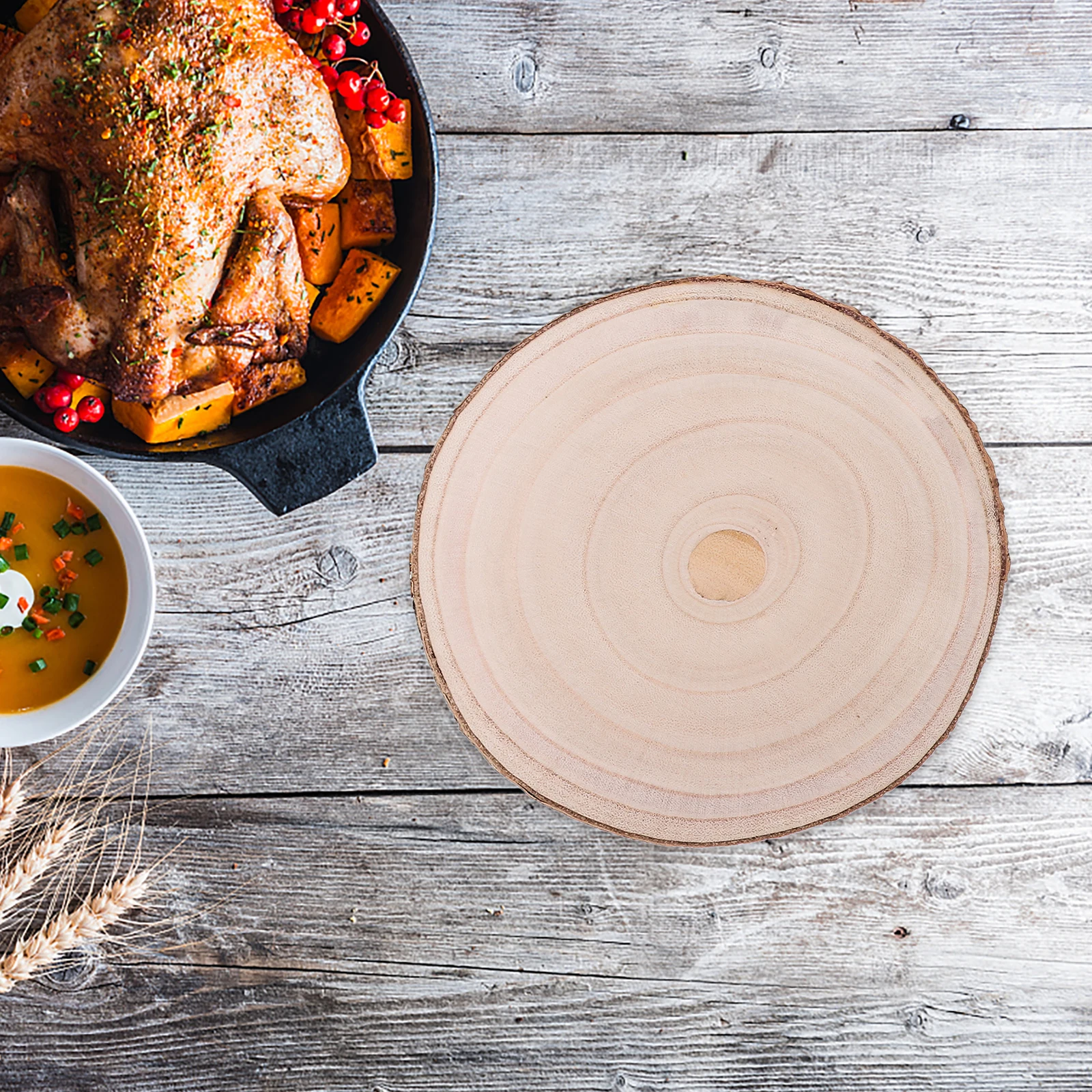 

4Pcs Wood Trivet Hot Pads Pot Holders Kitchen Table Mats Heat Insulation Mats for Dining Room Living Room Cafe Restaurant