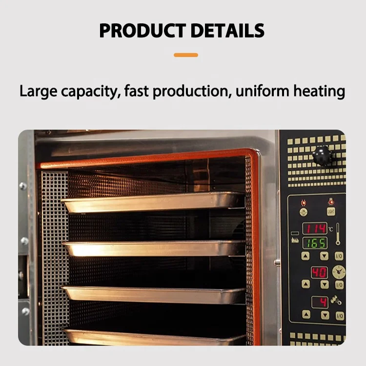 【Best-selling】Commercial Electric Hot Air Baking Bakery Food Bread Pizza 5 Trays Convection Oven With Steam Spray