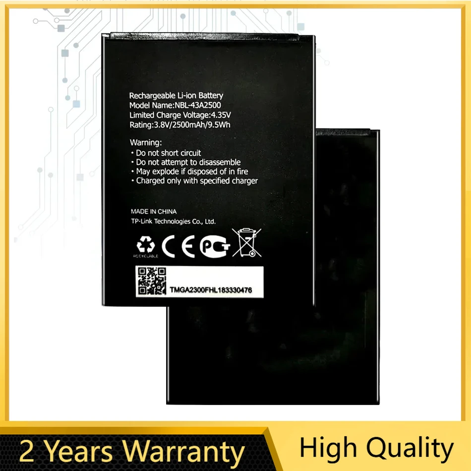 Аккумулятор для TP-Link NBL-43A2500, C7s, TP7051A, TP7051C, 2500 мАч