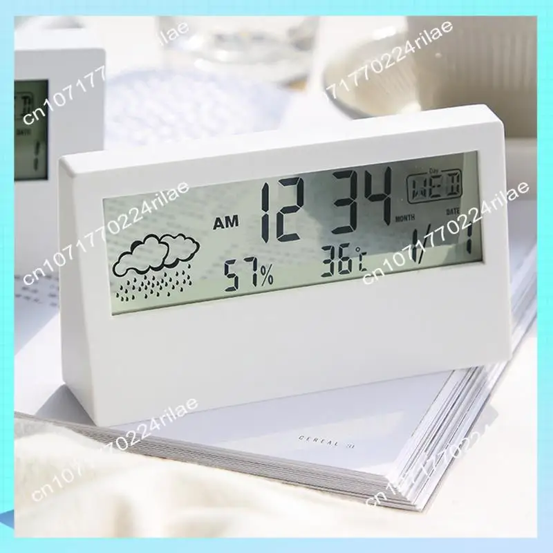 

A17Z светодиодный термометр термогигрометр многофункциональный электронный измеритель температуры и влажности метеостанция с будильником