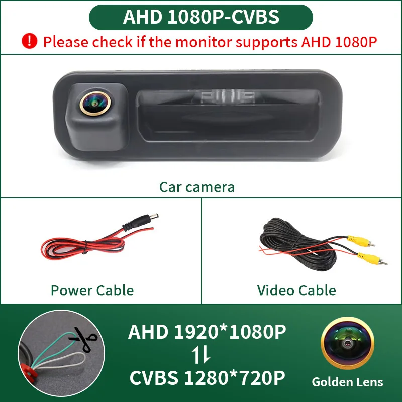 AHD 1080P Auto Rückansicht Reverse Stamm Griff Kamera Für Ford Focus 3 MK3 C MAX Wasserdichte Nachtsicht backup Kamera