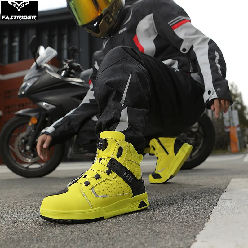Four Seasons Motorcycle Riding Shoes Breathable and Wear Resistant Knight Motorcycle Boots Genuine Leather Road Racing Boots