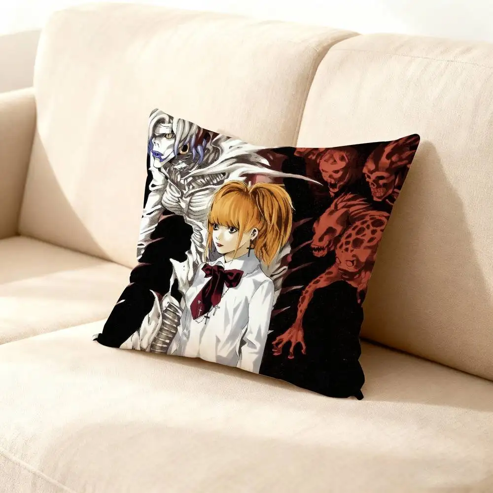 

Misa D-Death N-Note Pillow Case For Sofa Decor Car Office Room Printing Cushion Cover Decorations and Protector