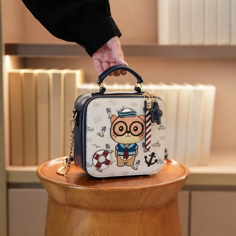 

Сумка-тоут с причудливым принтом медведя, винтажный кошелек на плечо для женщин, вместительная сумка через плечо с верхней ручкой