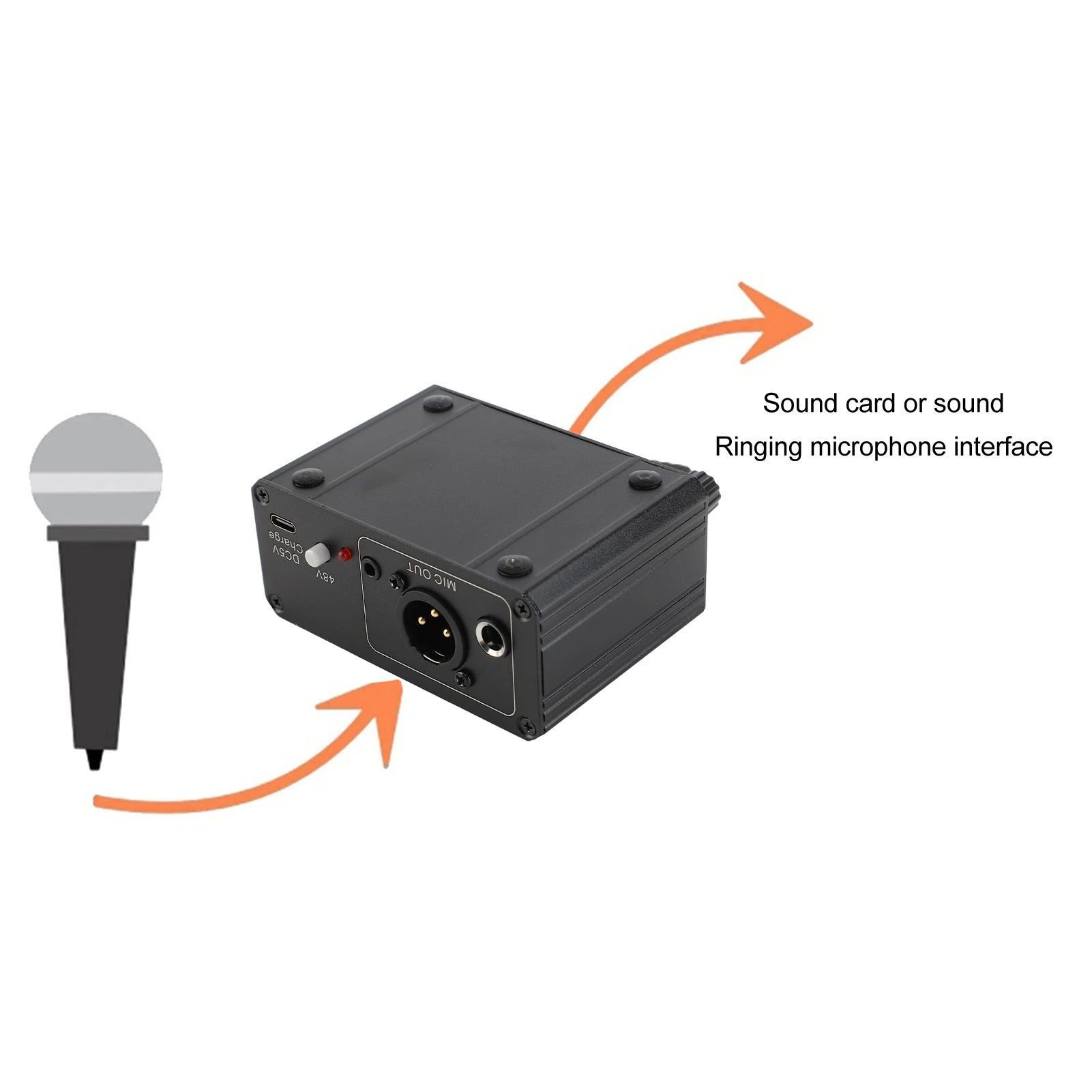 zk30 Microphone Preamp High Gain 48V Phantom Power XLR Output Mic Preamplifier for Dynamic and Condenser Microphones Booster