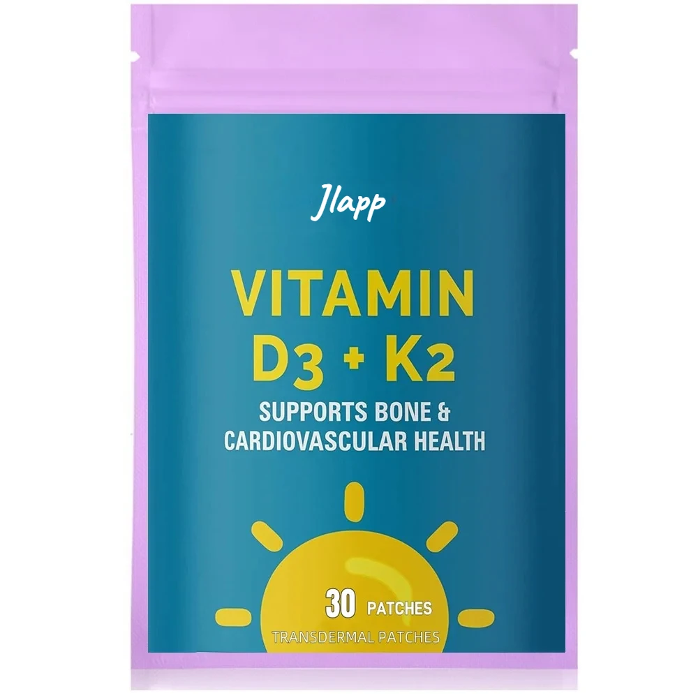 30 Patches Vitamin K2 (MK7) Transdermal Patches with Vitamin D3 Bone and Heart Health