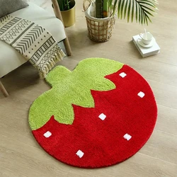Cute Cartoon Fruit Irregular Carpet Bedroom Doorway Household Doormat Strawberry Floor Mat Pad Bathroom Absorbent Anti-slip Rug