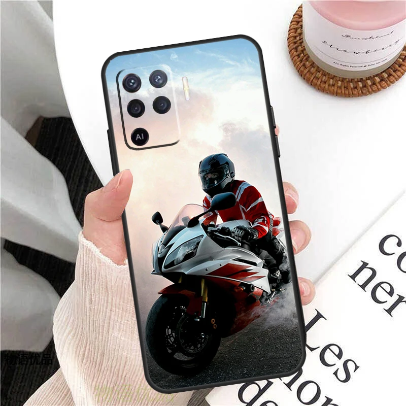 레트로 모토크로스 오토바이 케이스 (Oppo A78 A54 A74 A94 A17 A57 A77 A76 A16 A96 A18 A60 A80 A40 A38 A58 A98 A15 A5 Pro 용)