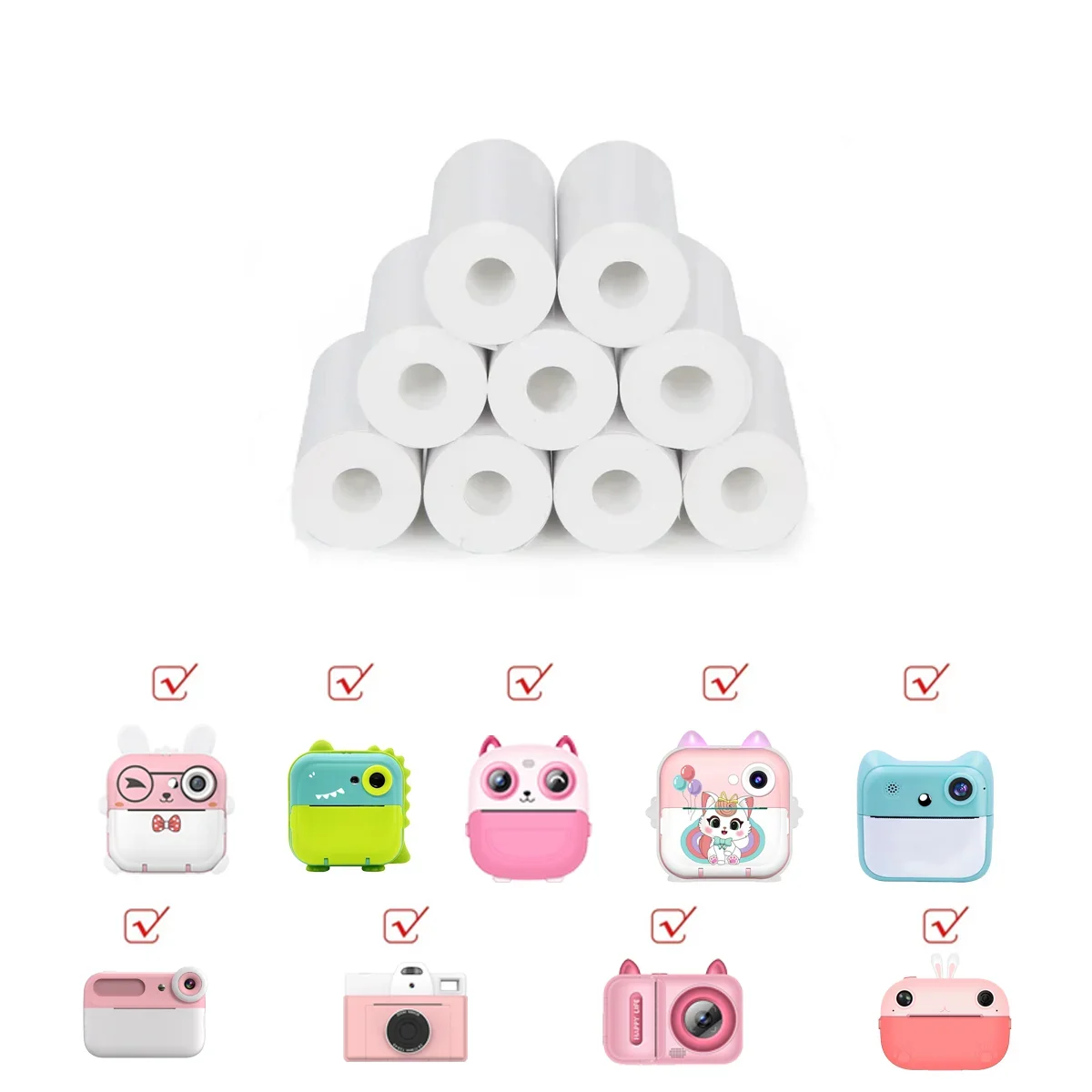 

Self-Adhesive Instant Camera Print Refill Paper- Photo Printer Thermal Paper Rolls Instant Print Camera Refill Paper,57x30mm