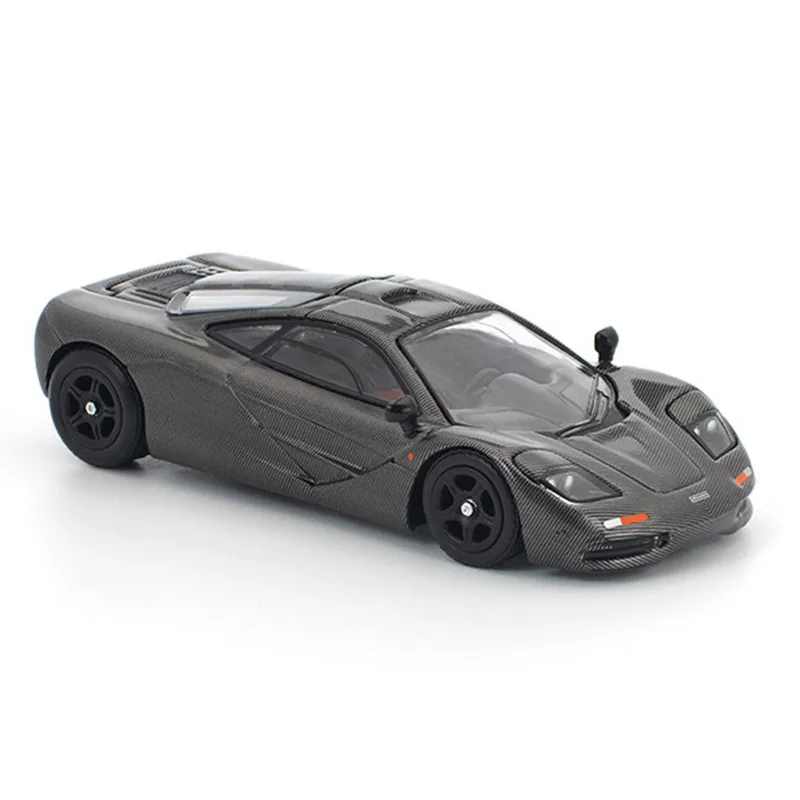 POPRACE 1:64 F1 GTR S30-0 Black Carbon Fiber Alloy Car Iecast Minicar Metal Car Model Collectible Toys Birthday Gift