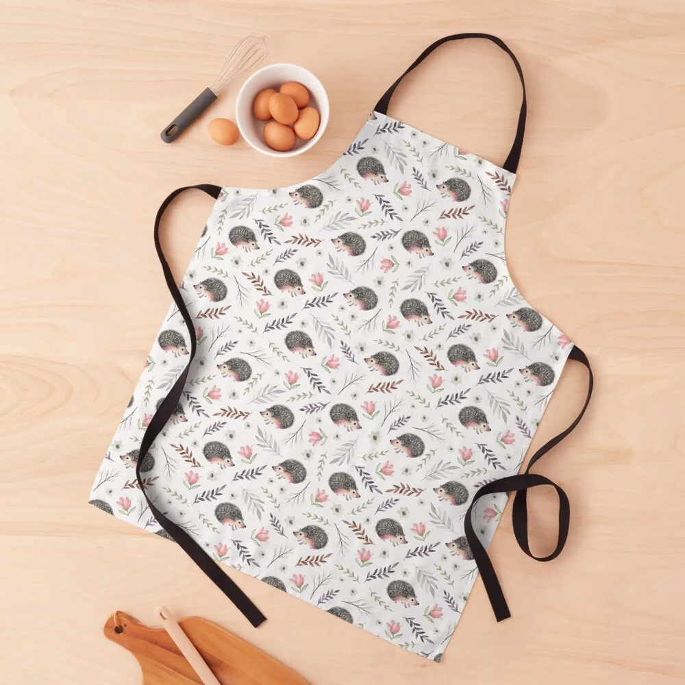

Cute hedgehogs. Vintage pattern Apron kitchen utensil chef costume Apron