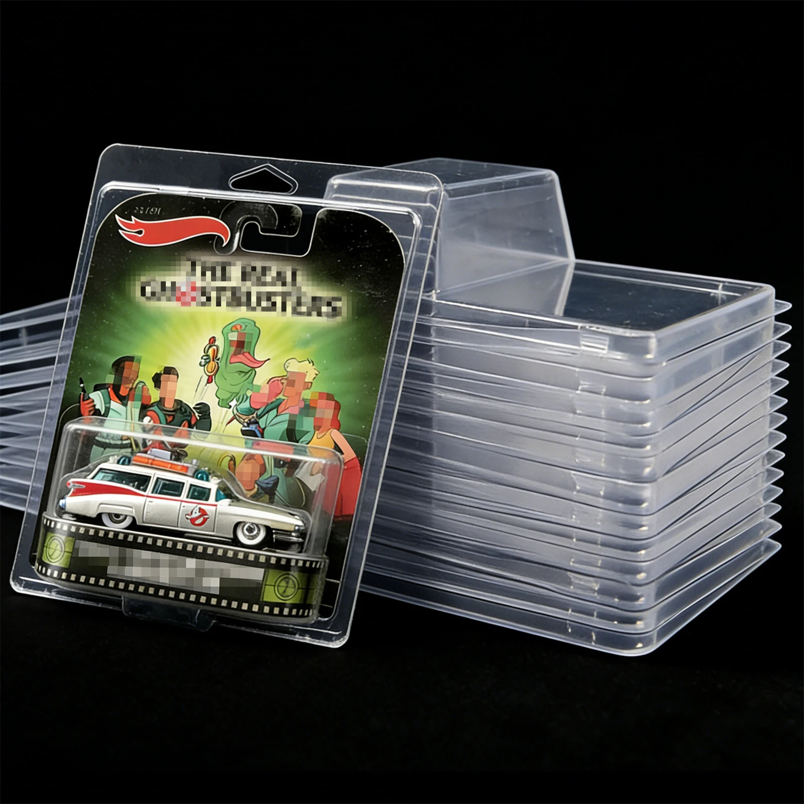 

Clear Display Case Storage Box Clamshell Protector for Premium Retro Movie Reel Card with Base