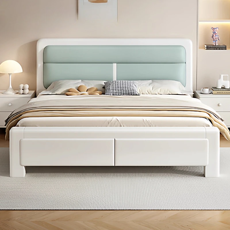 

European Simple Bed Single Double Modern Queen Sleeping Frame Luxury Bed Design Headboards Letto Matrimoniale Unique Furniture