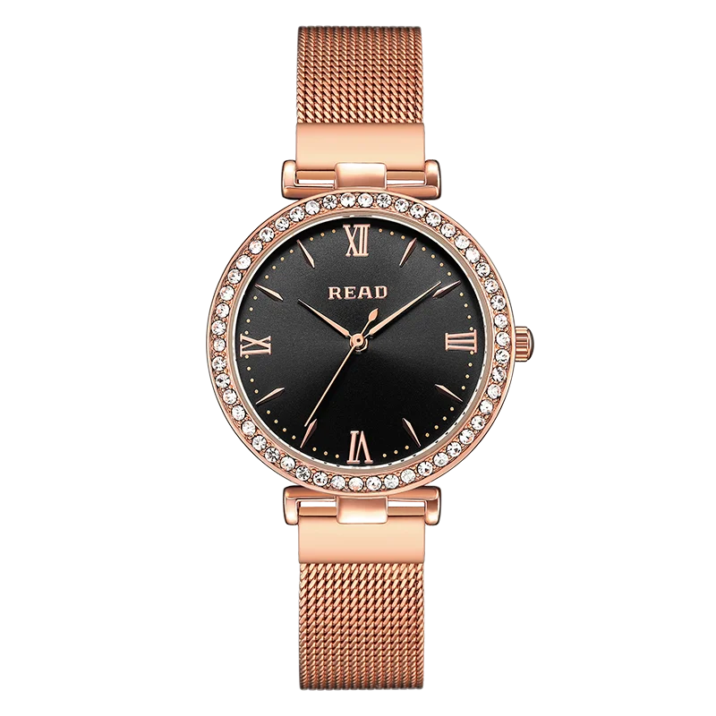 Ladies Analog Wrist Watch | Roman Numeral Dial | Mesh Strap | Daily Water Resistant Casual Dress Watch