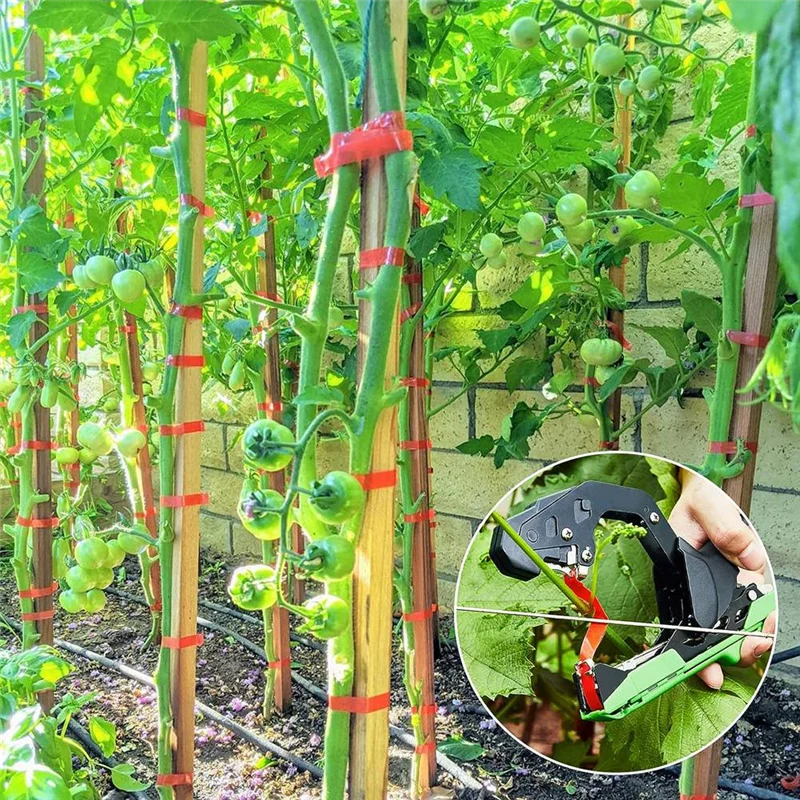 

Lightweight Plant Tying Machine To Bind Tomatoes And Grapes Effortless, Including Spare SK5 Blade, Tapes And Staples Durable