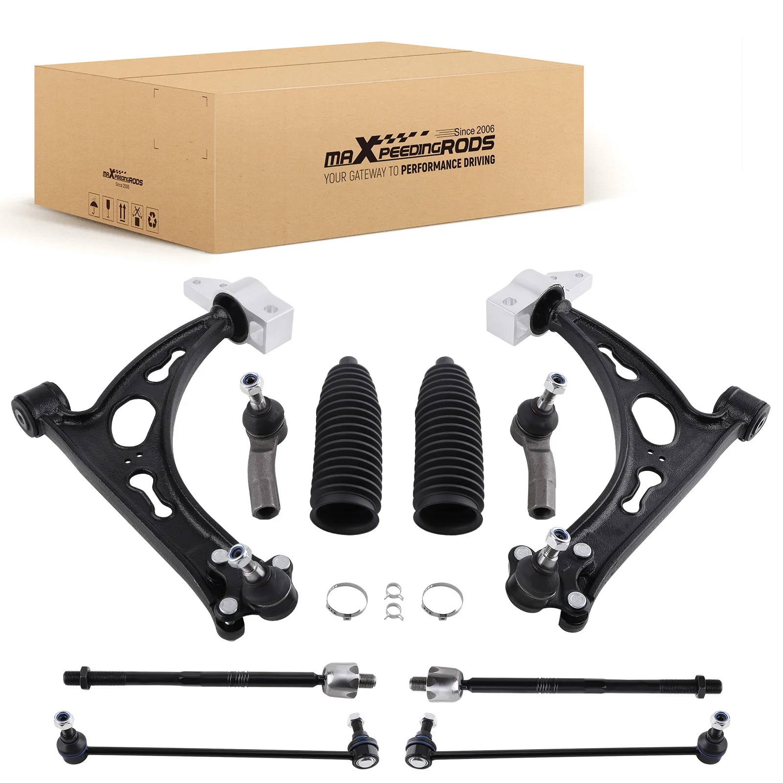 MaXpeedingrods Front Lower Suspension Wishbone Control Arm Track Rod Kit For Audi A3 VW Golf V 1K1 Golf Jetta SKODA Octavia
