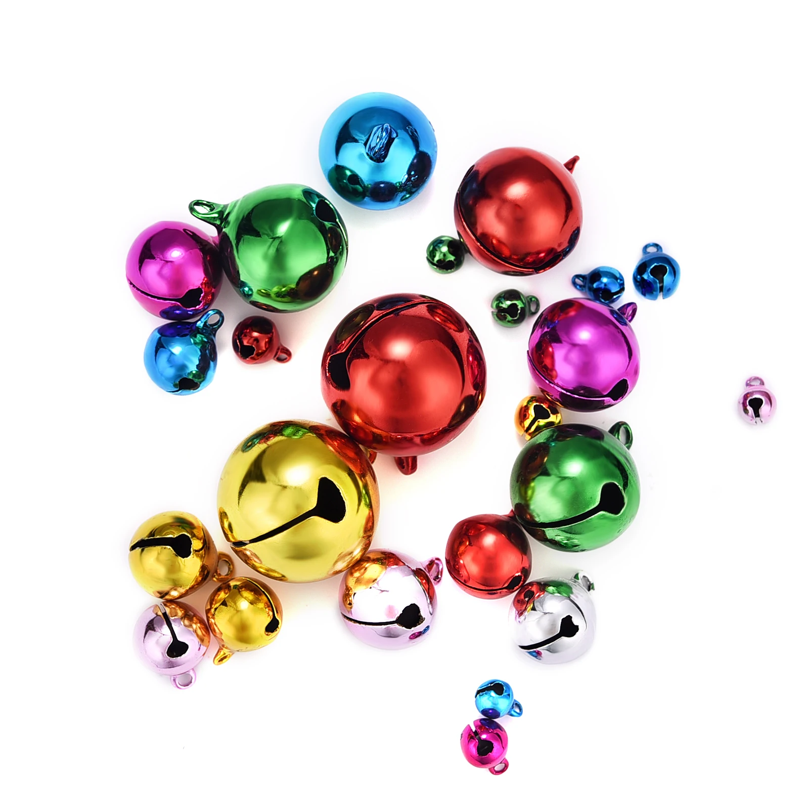5-50PCS 6-25mm Mix Colors Loose Beads Small Jingle Bells Christmas Decoration DIY Handmade Crafts Xmas New Year Ornament Gift