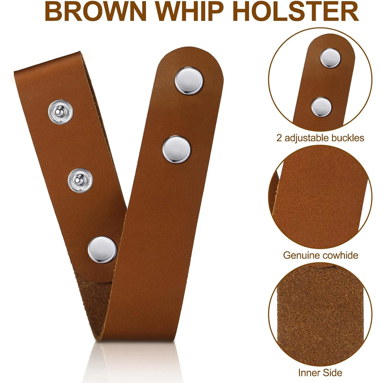 Funda de cuero para látigo de montar a caballo, soporte de látigo suave, Simple de usar, cinturón