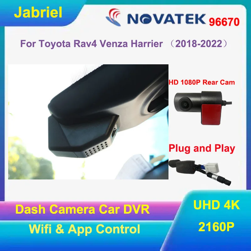

Видеорегистратор 4K UHD для Toyota Rav4 2018-2022, видеорегистратор 2160P с Wi-Fi для Toyota Venza Harrier 2021-2022