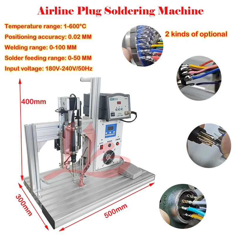 

Airline Plug Soldering Machine Airline Plug Wire Soldering Machine Temperature range 1-600° C180V-240V/50Hz