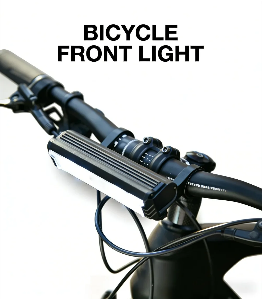 

Powerful Waterproof Bicycle Front Light, USB Rechargeable High Lumen Headlight for Night Cycling