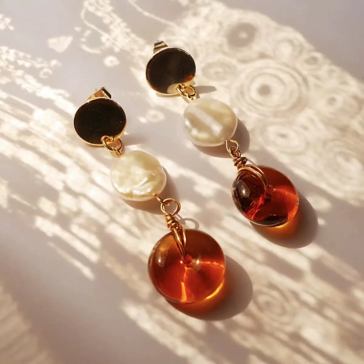 

Italian Handcrafted Jewelry 925 Silver Pin Pearl Black Agate Garnet Ear Drop Hoop Stud Earring Waterproof Women Baroque Jewelry