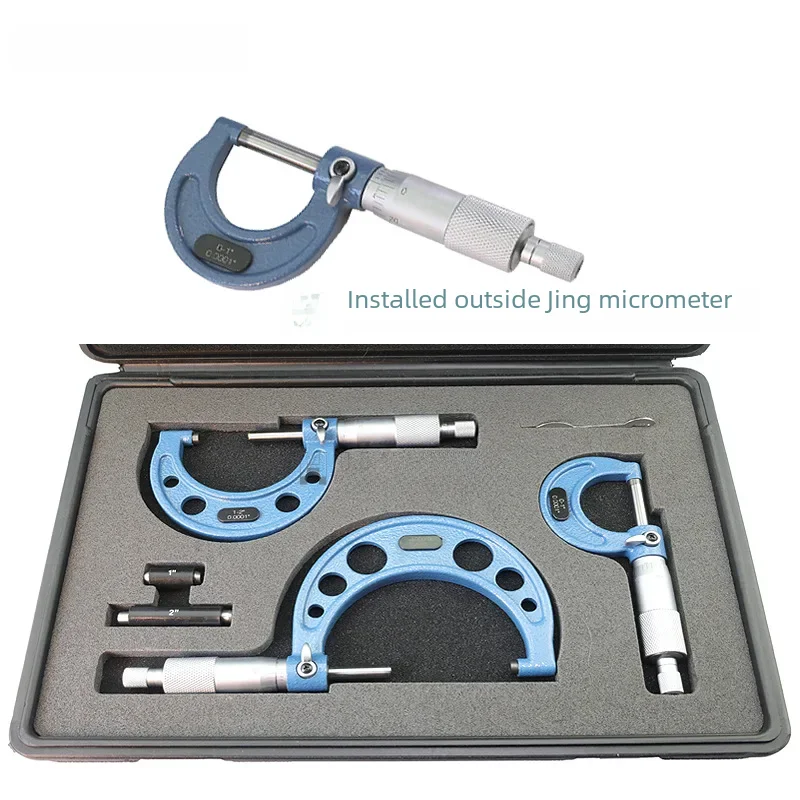 Mechanical Micrometer Set 3 Pieces/ 4 Pieces/ 6 Pieces Suit Spiral Scale Metric Imperial Standard Micrometer