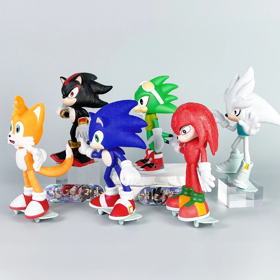 New 6 Styles Game Character Super Sonic Mouse Flying Mouse PVC Figure Shatner Cruise Anime Doll Trendy Desk Ornament Toy Gifts view 3