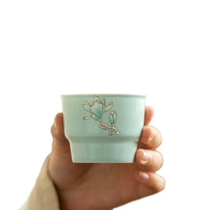 

Magnolia Beam Pot One Pot Four Cups Kung Fu Tea Set Household Ceramic Tea Pot Tea Cup