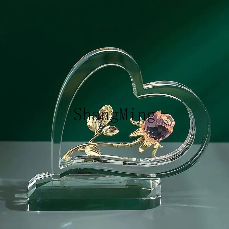 

DSA Home Ornament Living Room Bedroom Entrance Table Decoration Birthday Gift Valentine's Day Rose Heart Ornament