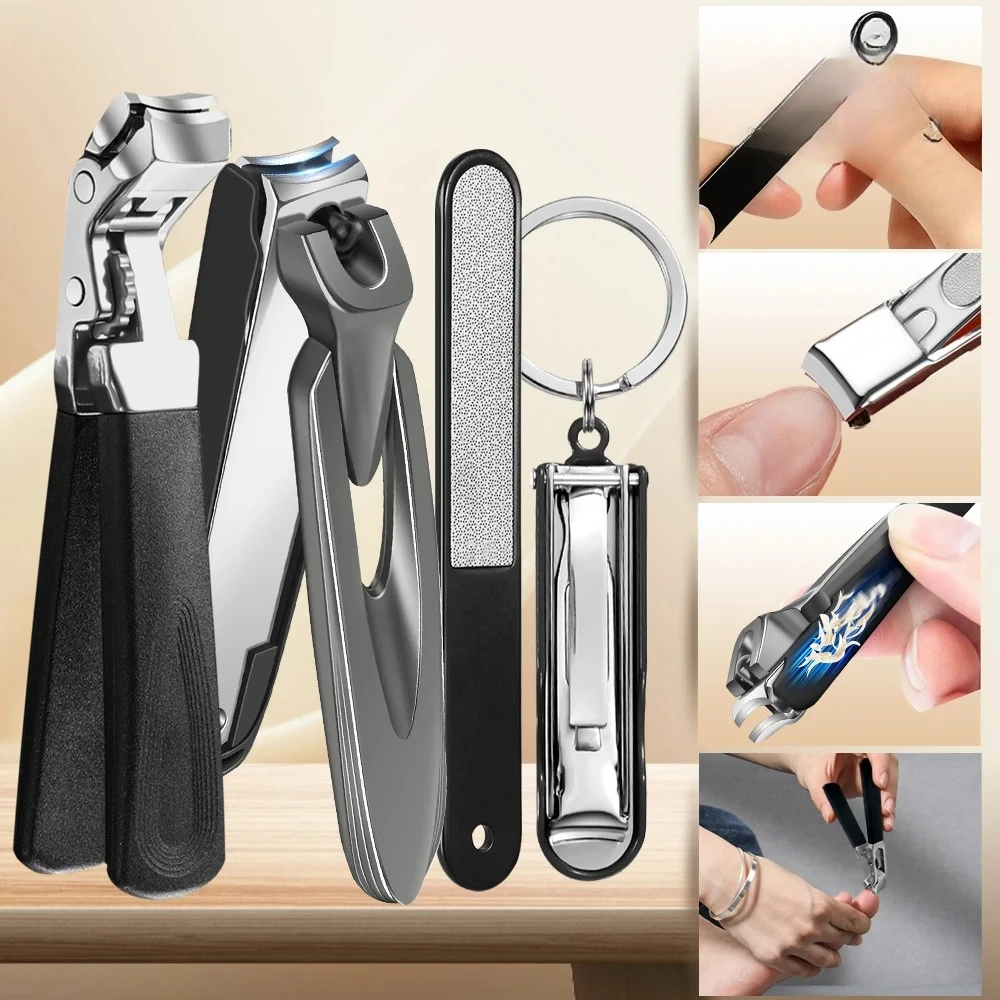 4 pc/set conjunto de cortadores de unhas encravadas cortadores de unhas para unhas grossas conjunto de cortadores de unhas de aço inoxidável manicure pedicure ferramentas kit