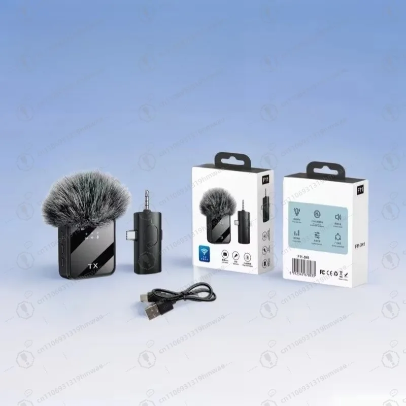 موصل ميكروفون لاسلكي 3 في 1 تقرير حر اليدين ميكروفون لاسلكي لمقابلات الشوارع المتنقلة #3