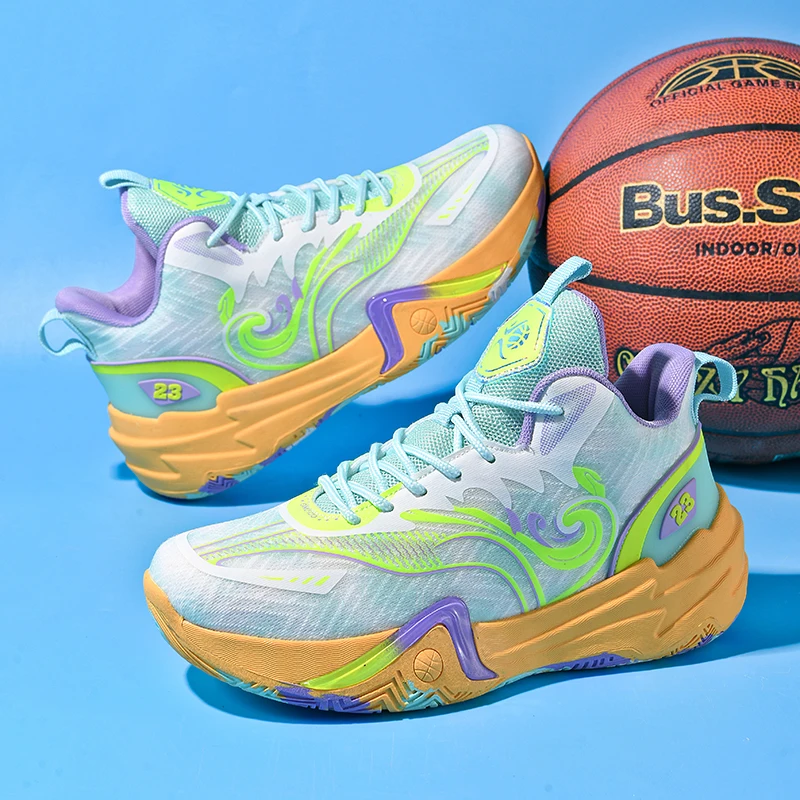 

Men's Basketball Shoes Breathable Cushioning Non-Slip Wearable Runing Shoes Gym Training Athletic Basketball Sneakers for Women